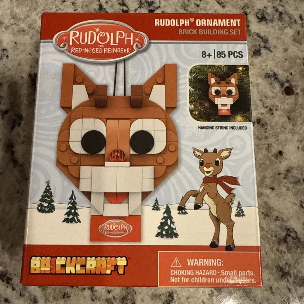 BRICKCRAFT Rudolph the Red-Nosed Reindeer Christmas Ornament Building Block Kit